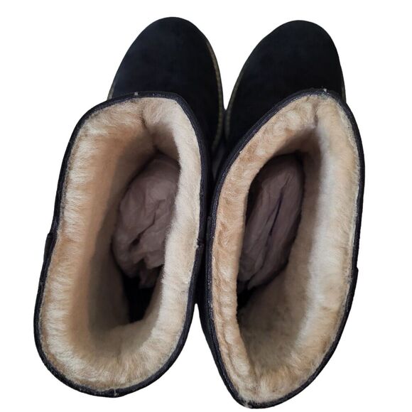 Jimmy Choo Haysel Flat Black Suede and Shearling Boot size 37 - Picture 9 of 15